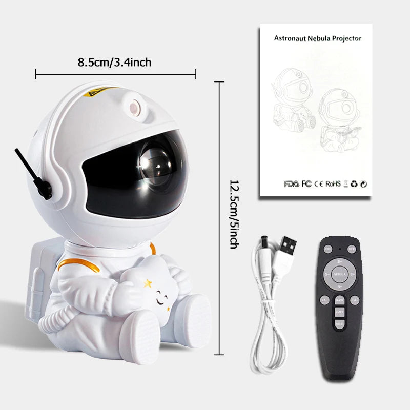 Astronaut Night Light Projector – Starry Illumination for Bedroom & Game Room in Galaxy Style